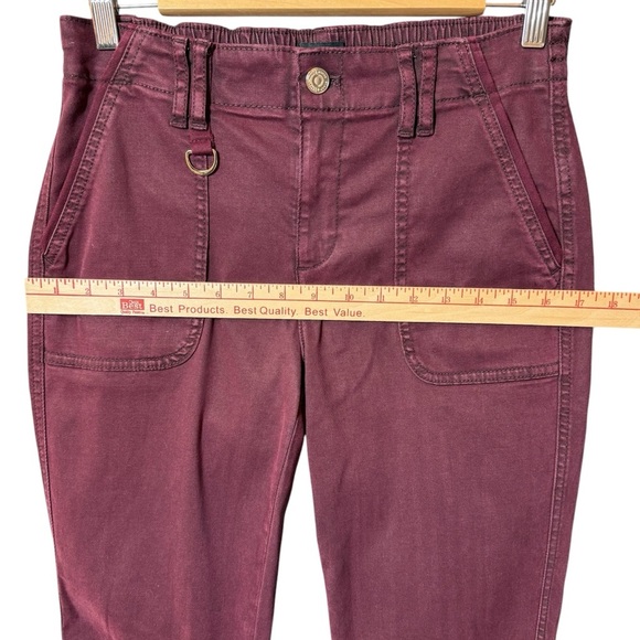 WHBM Mid-Rise Everyday Soft Denim Utility Slim Ankle Jeans Size 4 Burgundy - Picture 14 of 16